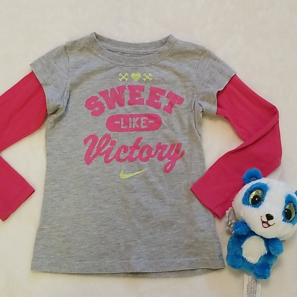 Girl's Nike Shirt size 4 long sleeve Pink & Gray